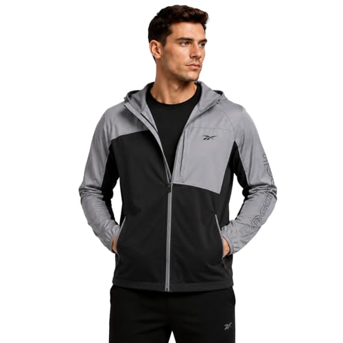 Reebok Mens Softshell Jacket - Lightweight Fleece Mens Jacket with